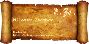 Milosev Zsombor névjegykártya